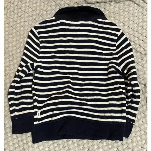 NWOT Gap Shawl Collared Size 4 Navy White Striped European Boy Toddler Soft - Picture 4 of 4